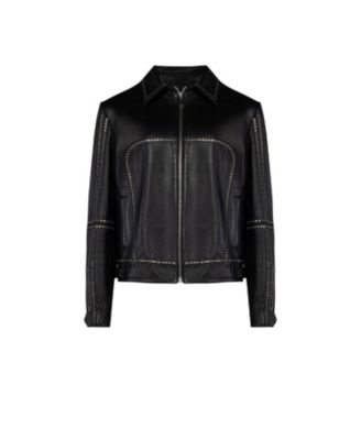Men's Leather Jacket Stud Rocks Details