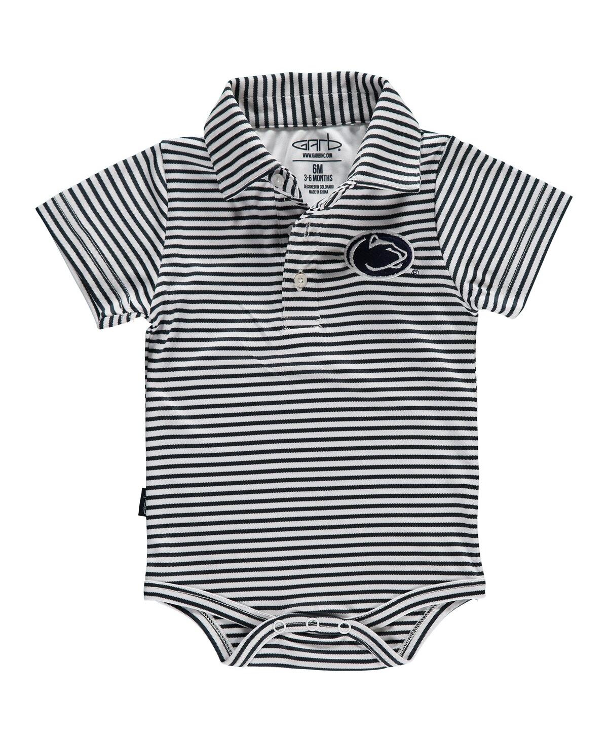 Shop Garb Baby Boys And Girls Navy/white Penn State Nittany Lions Carson Striped Short Sleeve Bodysuit