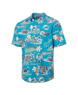 Men's Aqua Miami Dolphins Scenic Button-Down Shirt