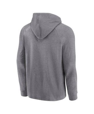 Men's Gray Miami Marlins No Time Off Raglan Pullover Hoodie