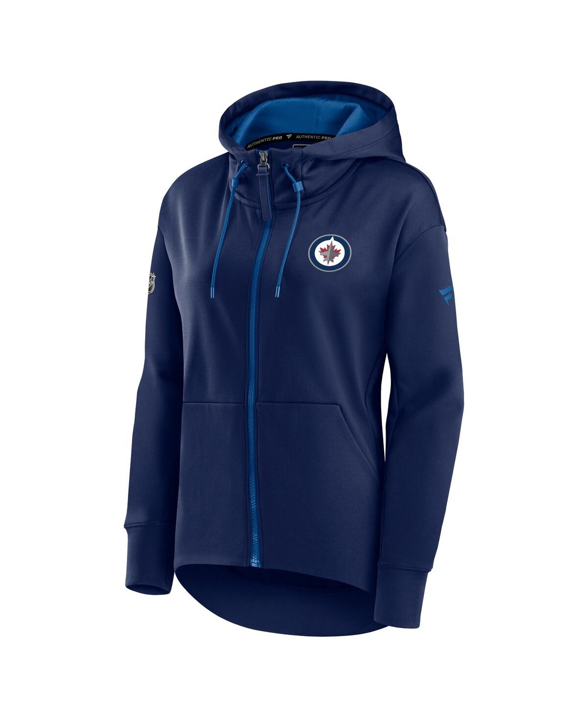 Fanatics Women's Navy Winnipeg Jets Authentic Pro Rink Full-zip Hoodie In Navy