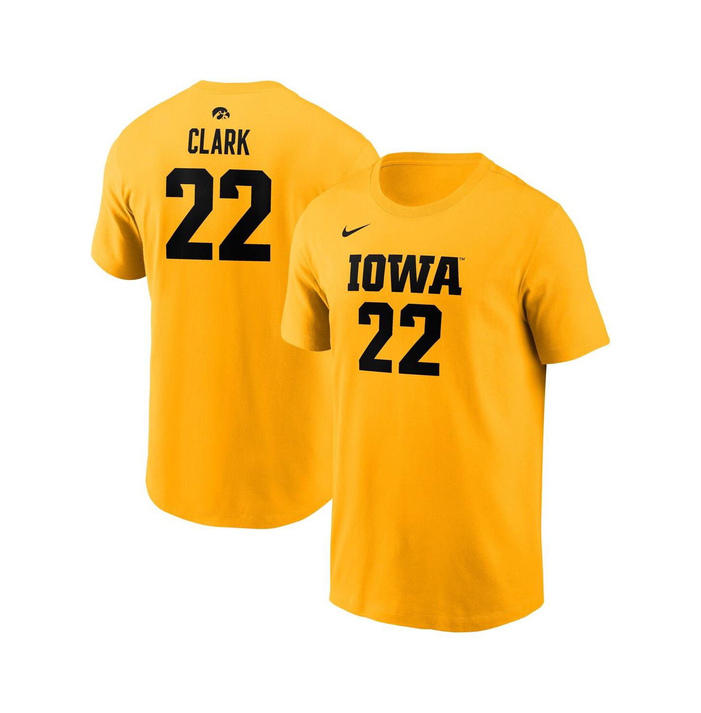 Футболка Nike Caitlin Clark Gold Iowa Hawkeyes Retired Player Name & Number — фото 1