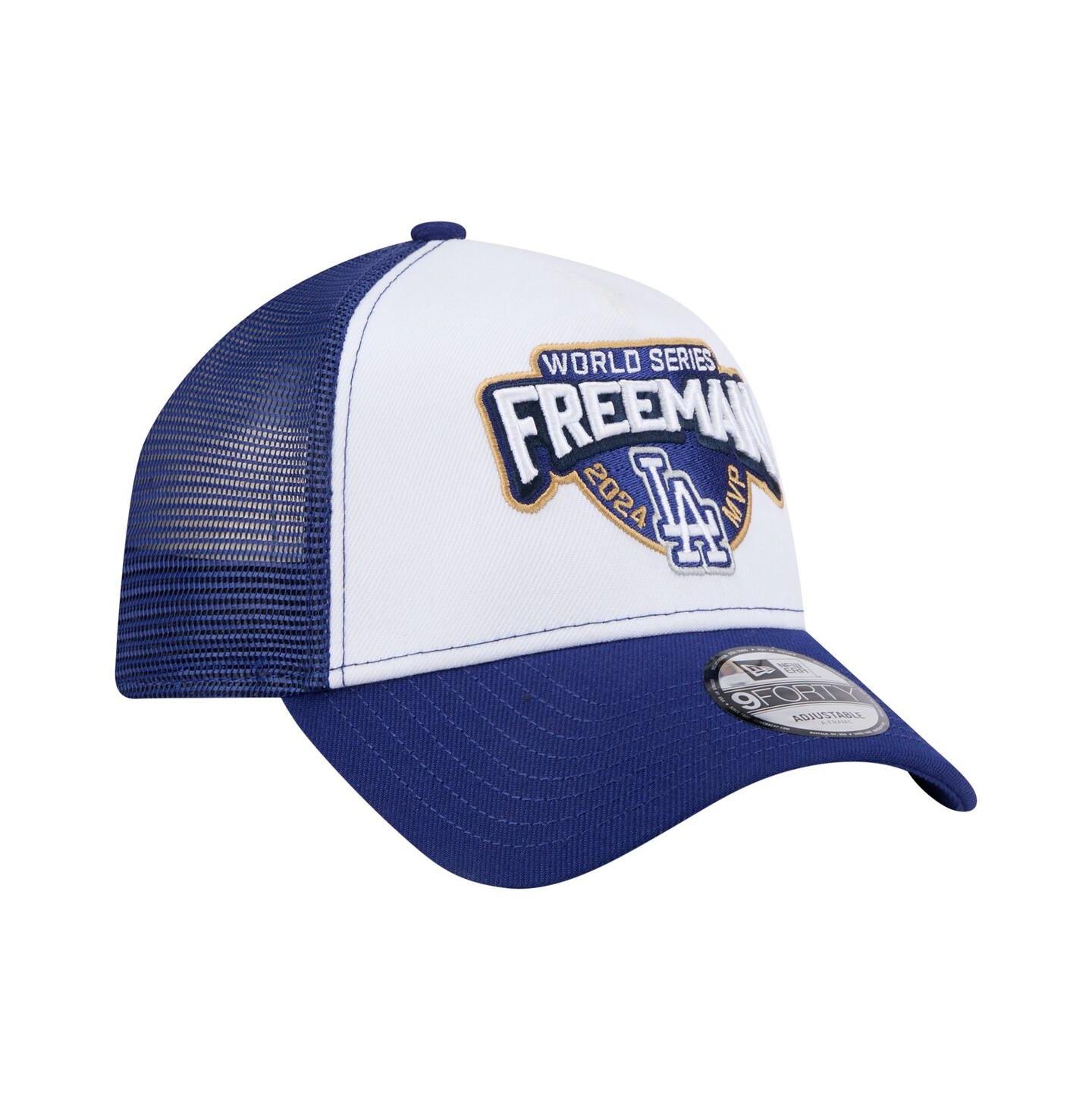 Мужская кепка New Era Freddie Freeman White Los Angeles Dodgers 2024 World Series Mvp 9FORTY Adjustable Hat — фото 3