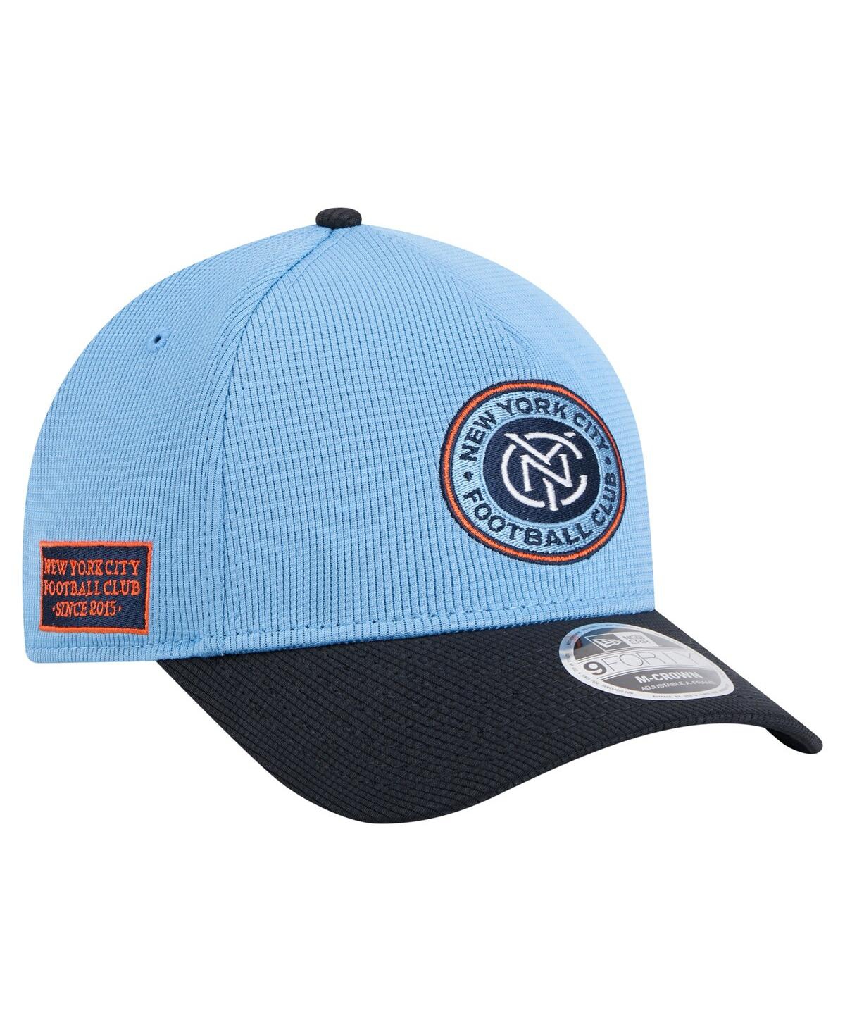 NEW ERA MEN'S LIGHT BLUE NEW YORK CITY FC 2025 JERSEY HOOK 9FORTY M-CROWN ADJUSTABLE HAT 