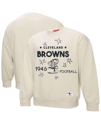 Mitchell & Ness - Women's Cream Cleveland Browns Shooting Stars Pullover Sweatshirt