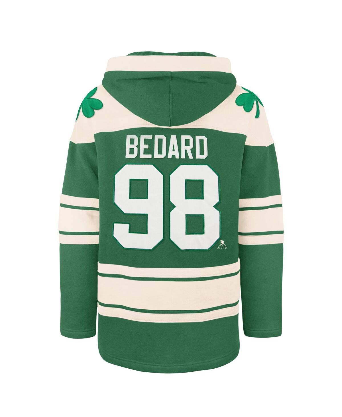 47 Brand Men's Connor Bedard Kelly Green Chicago Blackhawks St. Patrick's Day Player Name Number Lacer Pullov In Kelly Green
