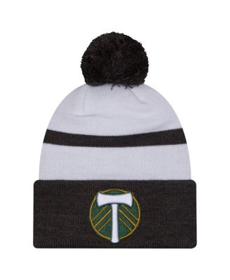 New Era - Men's White Portland Timbers 2025 Kickoff Cuffed with Pom Knit Hat