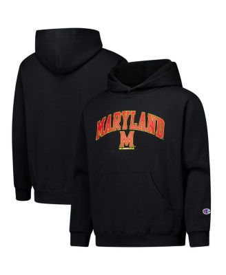 Champion - Big Boys and Girls Black Maryland Terrapins Campus Pullover Hoodie