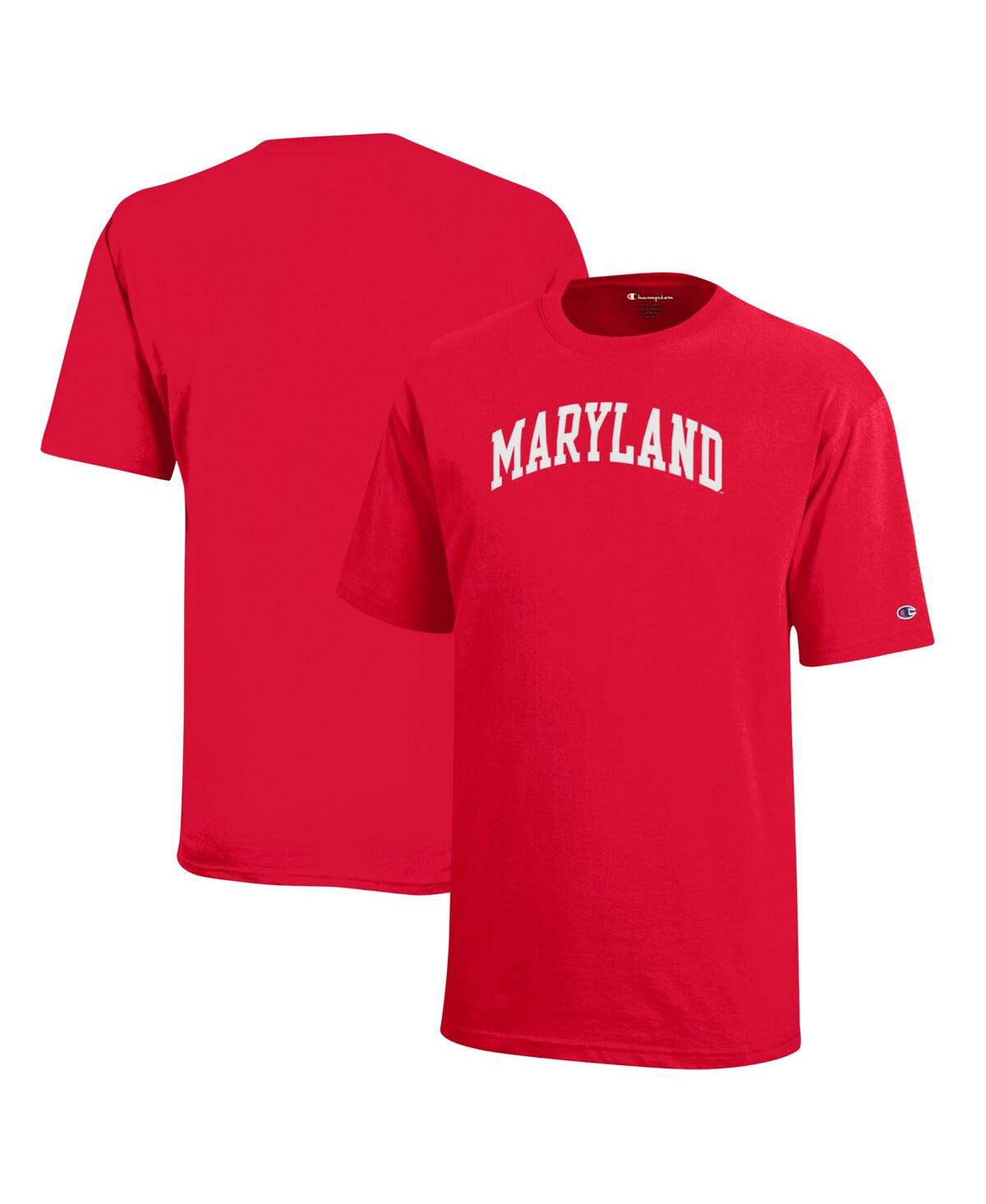 CHAMPION BIG BOYS AND GIRLS RED MARYLAND TERRAPINS TEAM ARCH T-SHIRT 