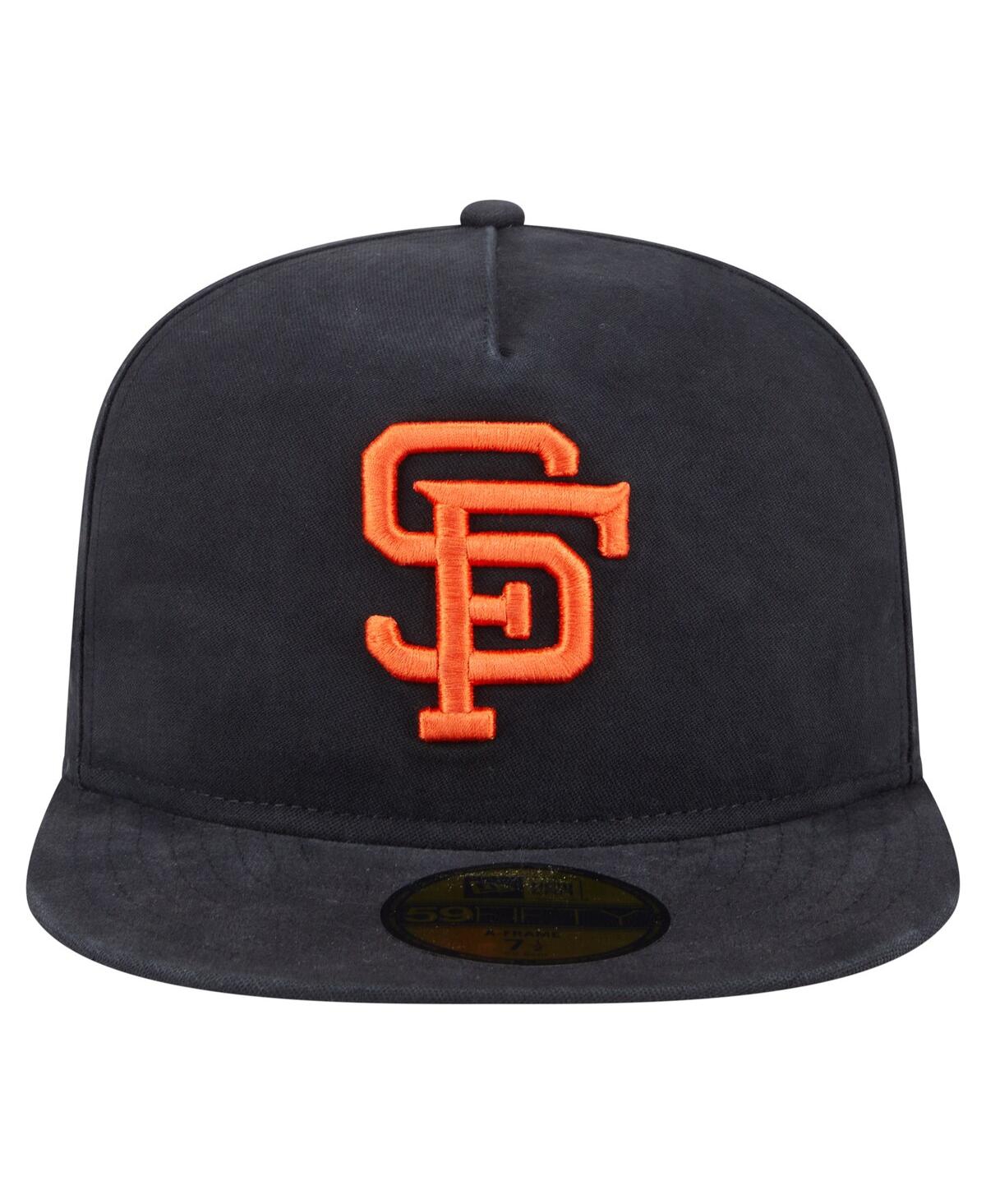 NEW ERA MEN'S BLACK SAN FRANCISCO GIANTS CHAMPIONSHIP SIDE FLAG A-FRAME 59FIFTY FITTED HAT 