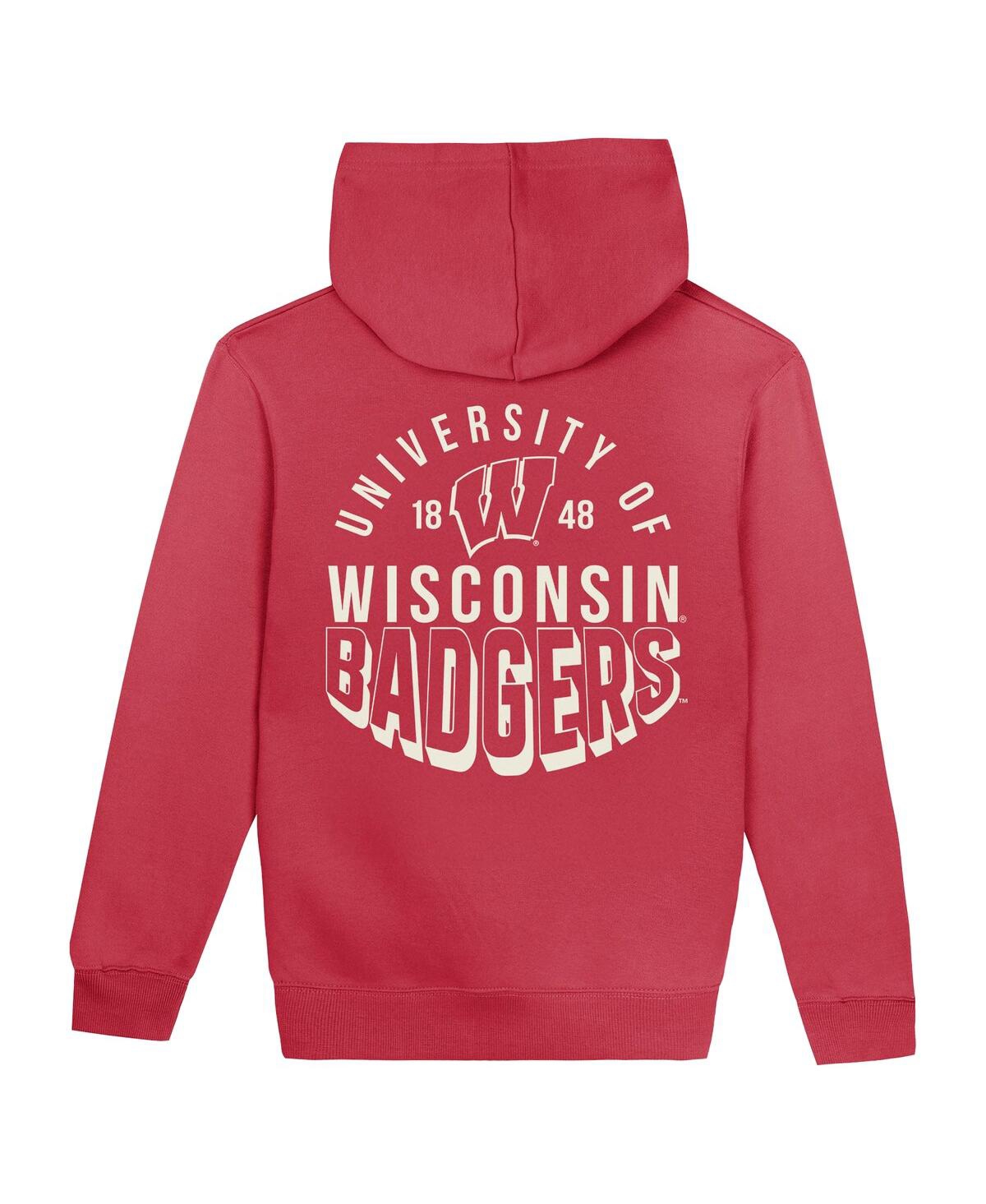 OUTERSTUFF TODDLER RED WISCONSIN BADGERS TEAM BANNER FLEECE PULLOVER HOODIE 