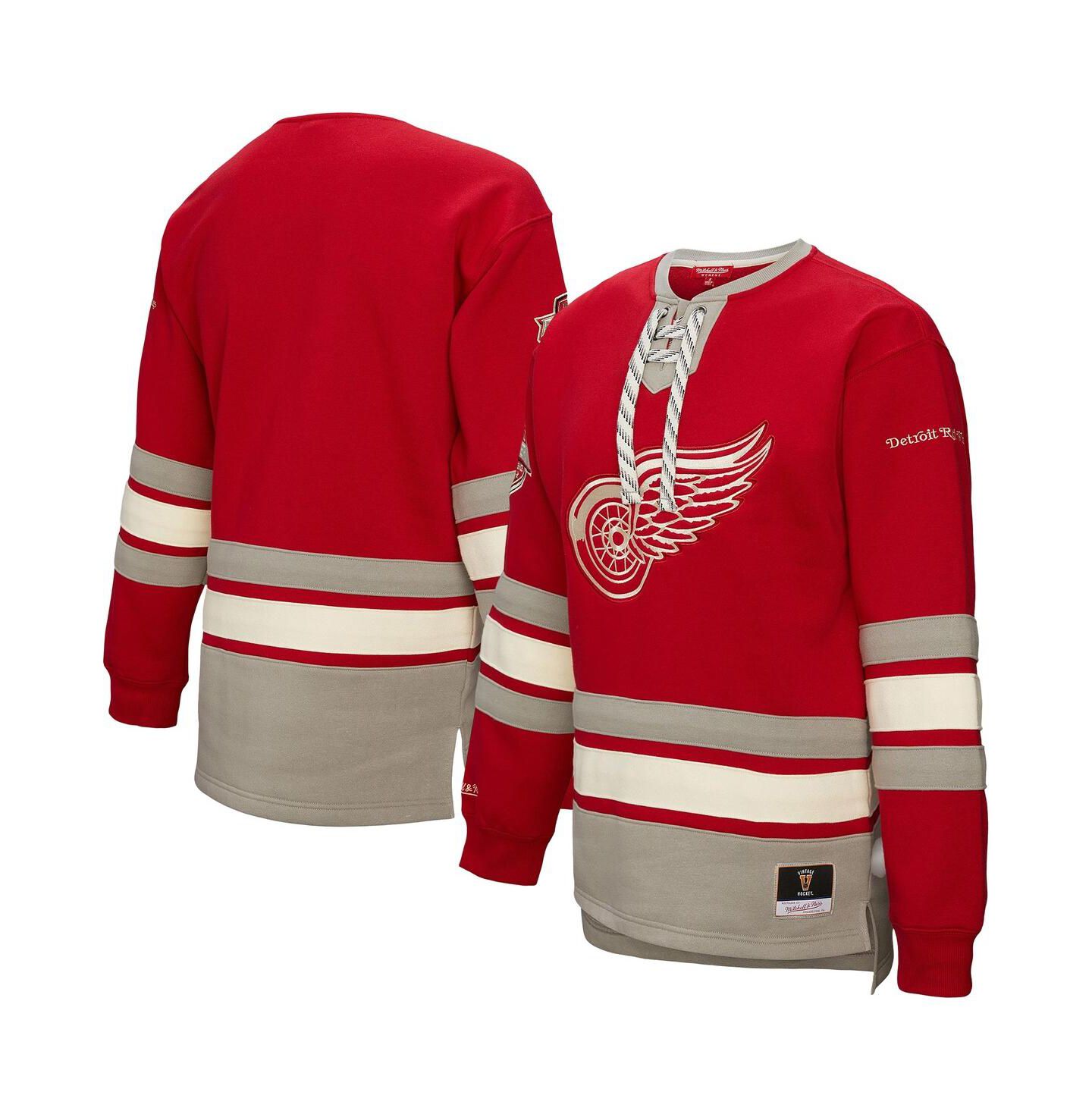Женская толстовка Mitchell & Ness Red Detroit Red Wings Heritage Lace-Up Pullover — фото 1