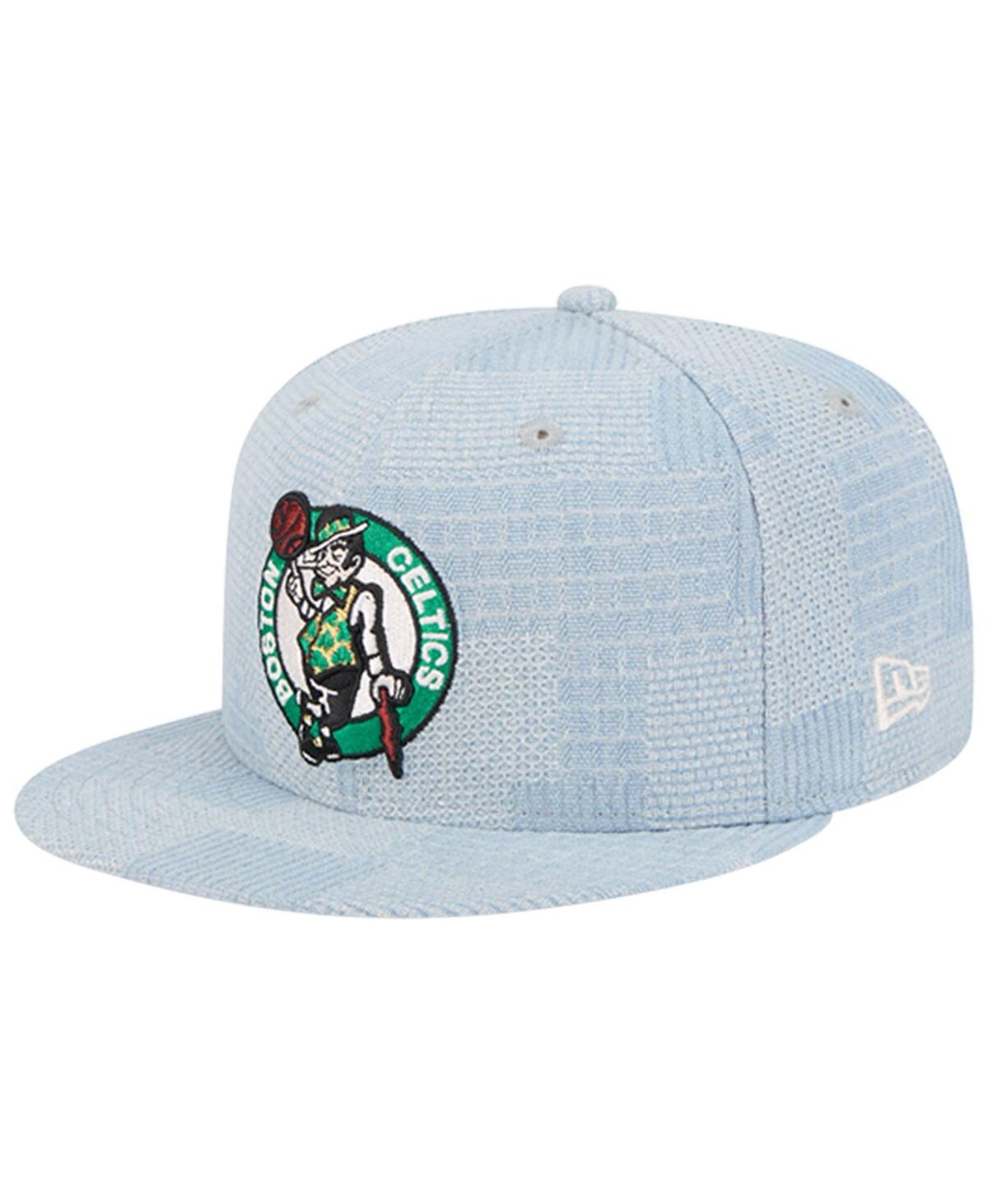 NEW ERA MEN'S DENIM BOSTON CELTICS INJECTION DENIM PATCHWORK 9FIFTY SNAPBACK HAT 