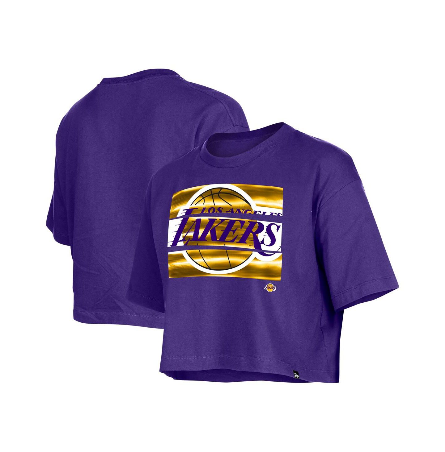 Женская футболка New Era Purple Los Angeles Lakers Oversized Boxy Crop — фото 1