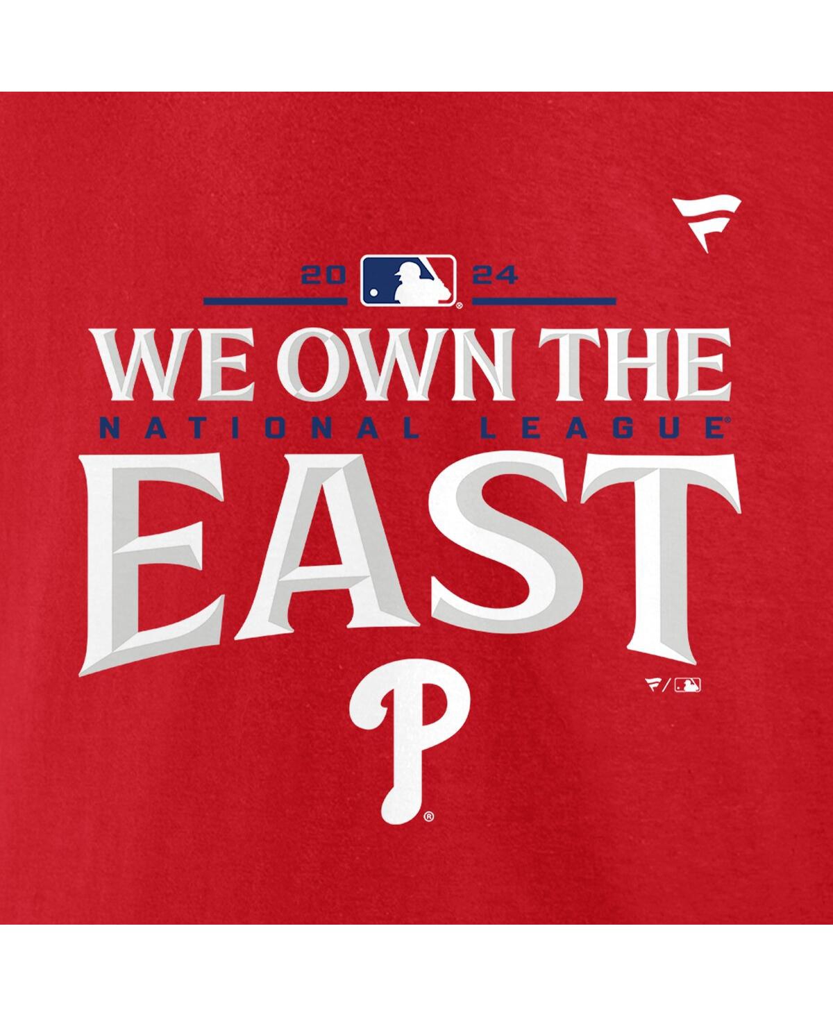 Fanatics Men's Red Philadelphia Phillies 2024 Nl East Division Champions Big Tall Locker Room T-shirt In Red