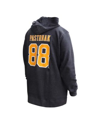 Women's David Pastrnak Black Boston Bruins Plus Size Name Number Thermal Pullover Hoodie