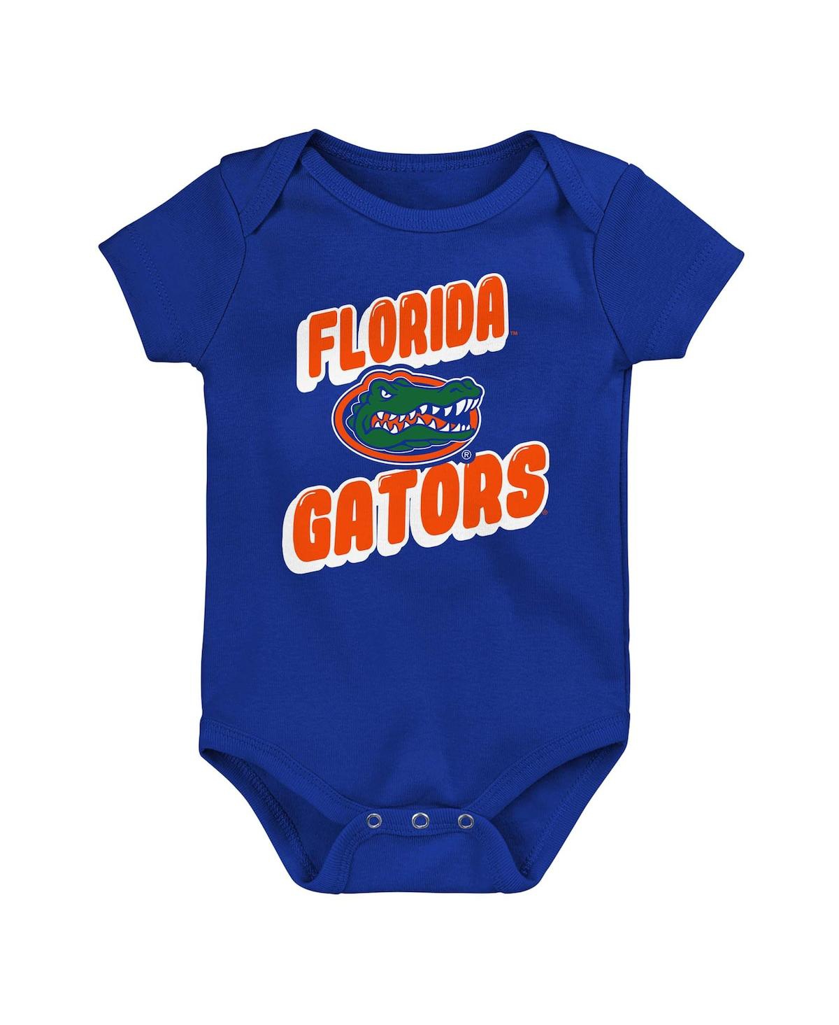 Outerstuff Baby Boys And Girls 3-pack Florida Gators Sunday Comics Bodysuit Set In Royal