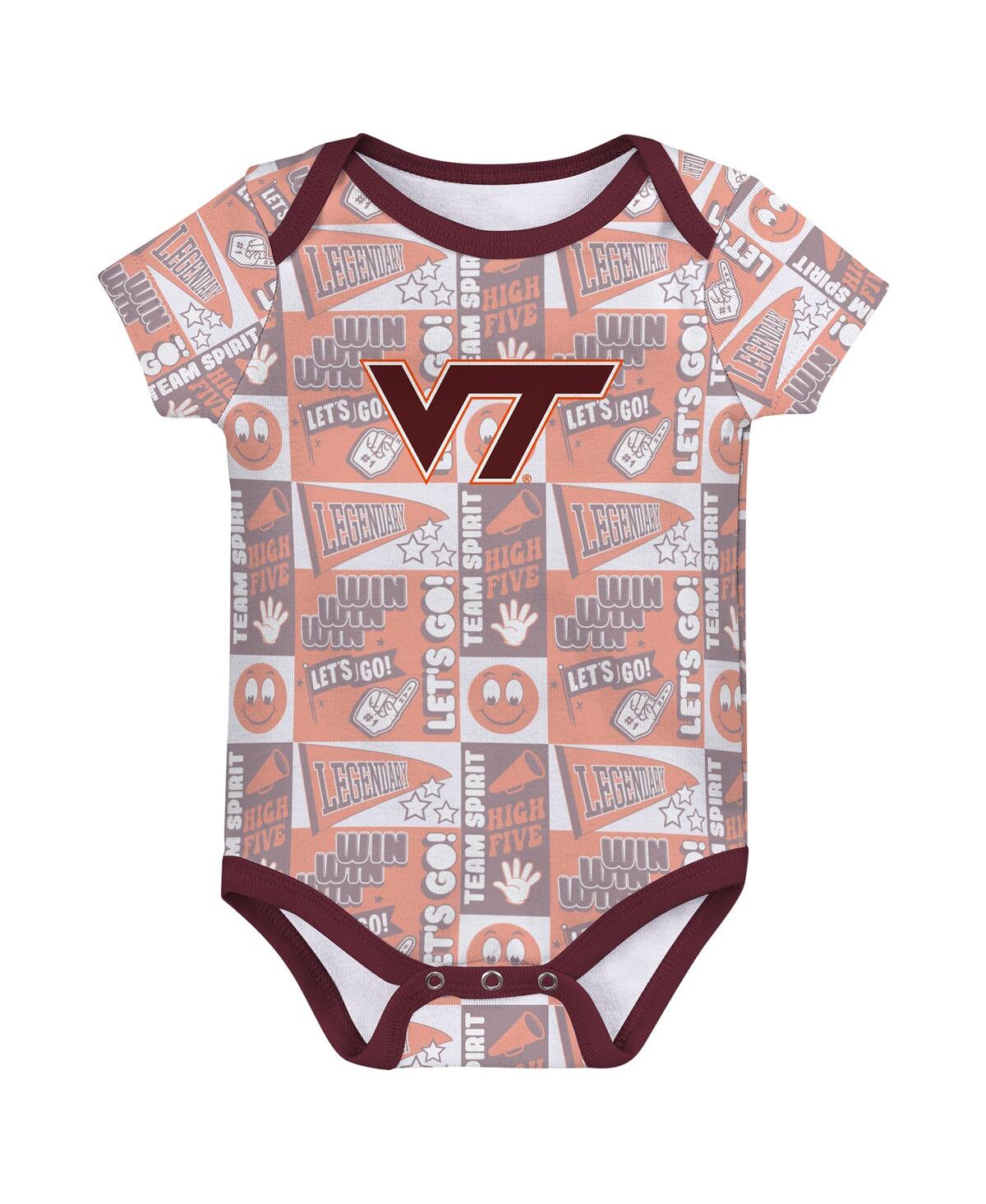 Outerstuff Newborn Maroon Virginia Tech Hokies Sunday Comics Bodysuit 3-pack In Maroon