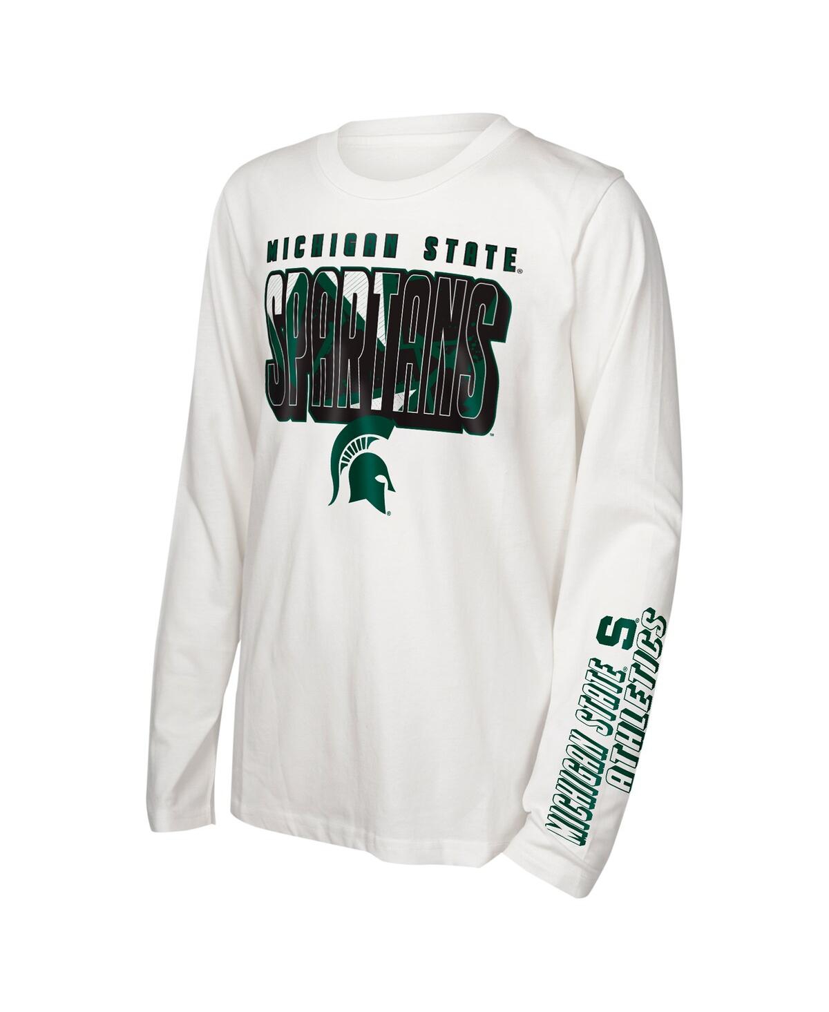 Outerstuff Big Boys And Girls Michigan State Spartans In The Mix T-shirt Combo Set In Green