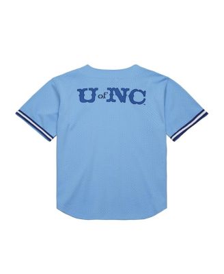 Men's Carolina Blue North Carolina Tar Heels Game Time Vintage Mesh Button Front Jersey