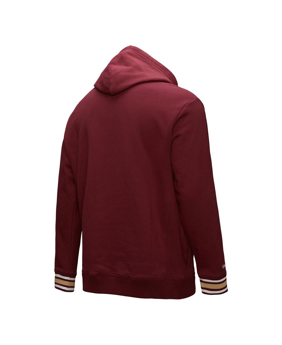 Mitchell & Ness Men's Garnet Florida State Seminoles Chainstitch Fleece Pullover Hoodie In Garnet
