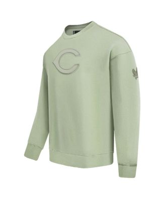 Men's Green Cincinnati Reds Neutral Drop Shoulder Pullover Sweatshirt