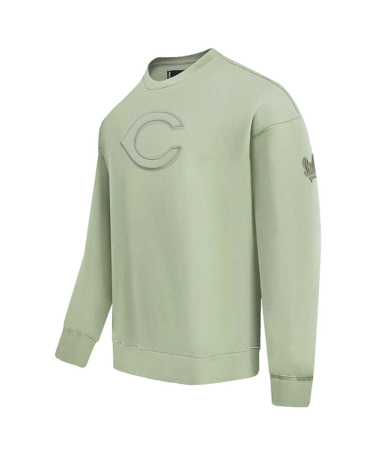 PRO STANDARD MEN'S GREEN CINCINNATI REDS NEUTRAL DROP SHOULDER PULLOVER SWEATSHIRT 