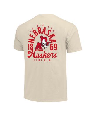 Men's Cream Nebraska Huskers Comfort Colors Mascot Overlay T-Shirt