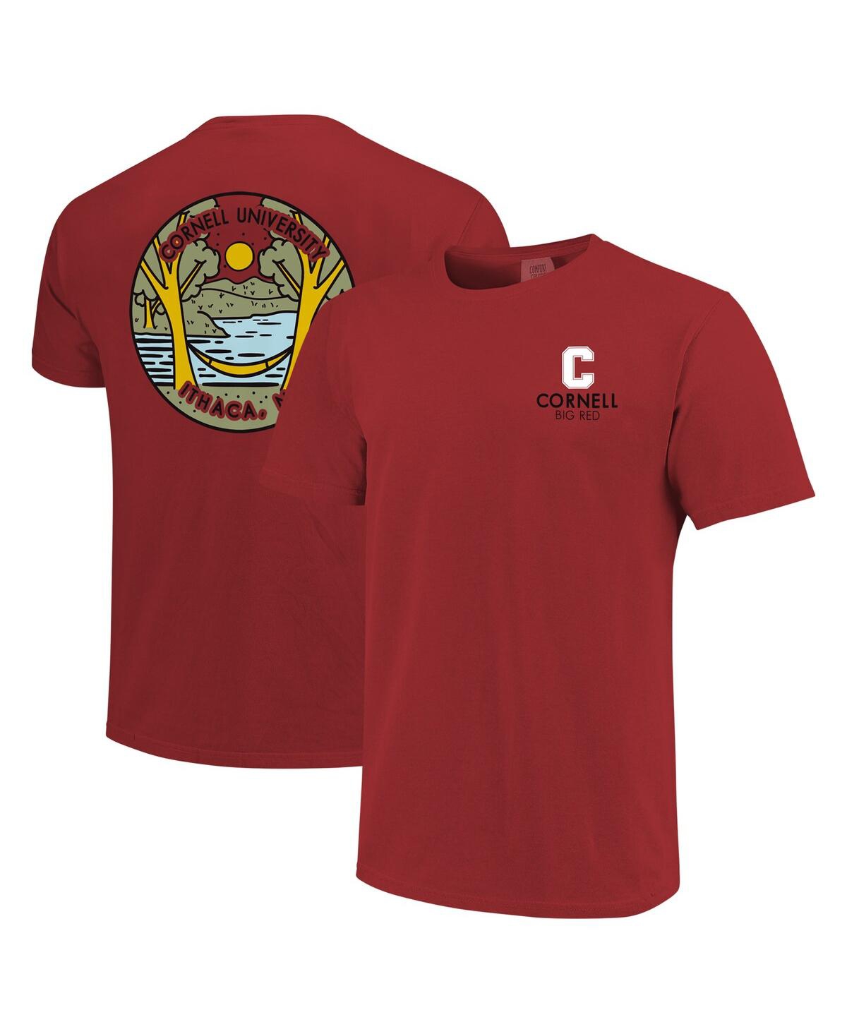 Men's and Women's Red Cornell Big Red Scenic Comfort Colors T-Shirt - Red