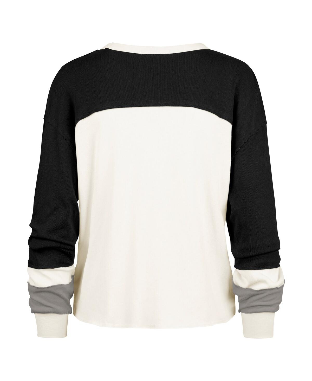 47 BRAND WOMEN'S CREAM TEXAS A&M AGGIES DOUBLE HEADER CURVE RAGLAN LONG SLEEVE T-SHIRT 