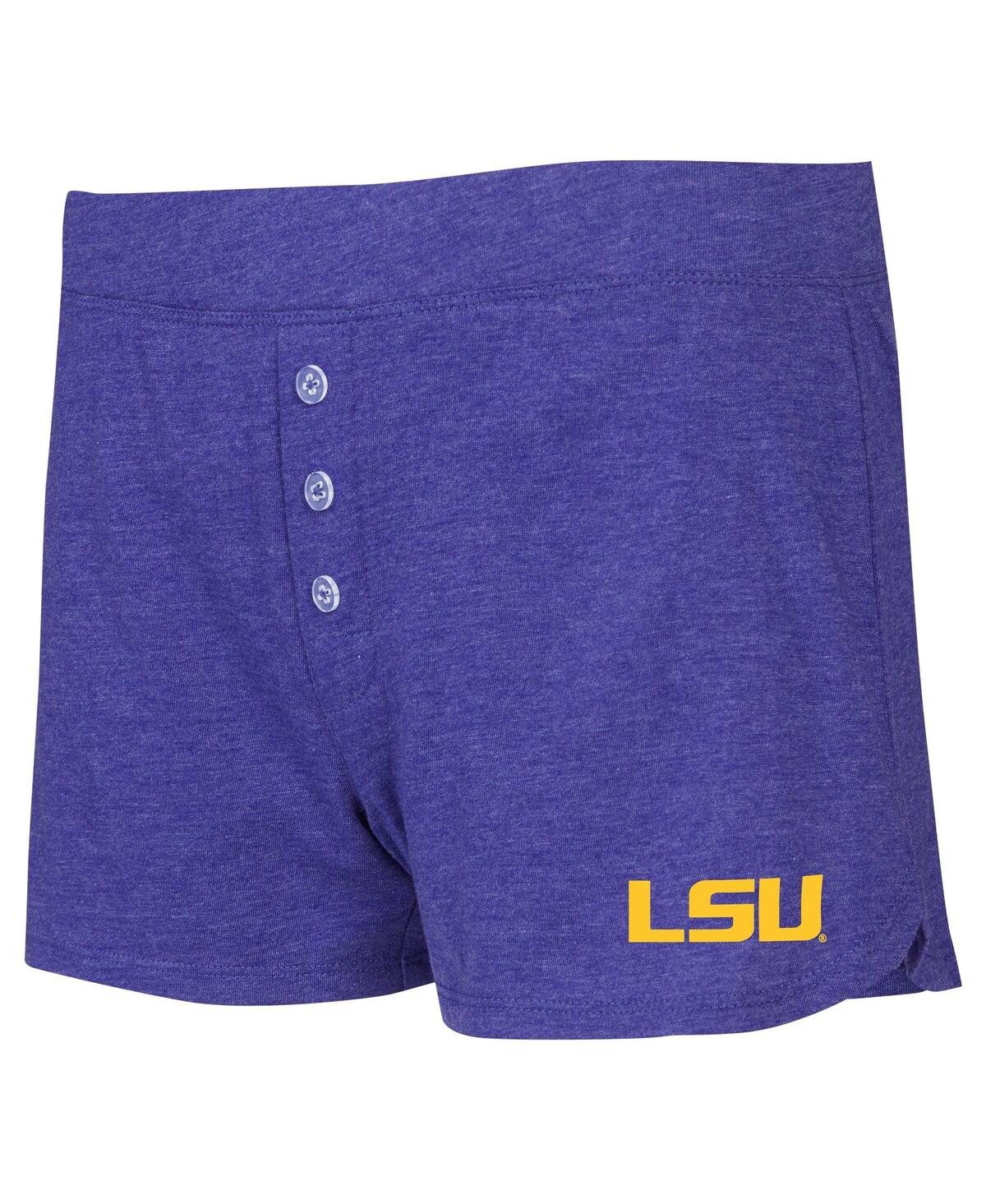 Concepts Sport Women's Purple Lsu Tigers Team Color Long Sleeve T-shirt And Shorts Set In Purple