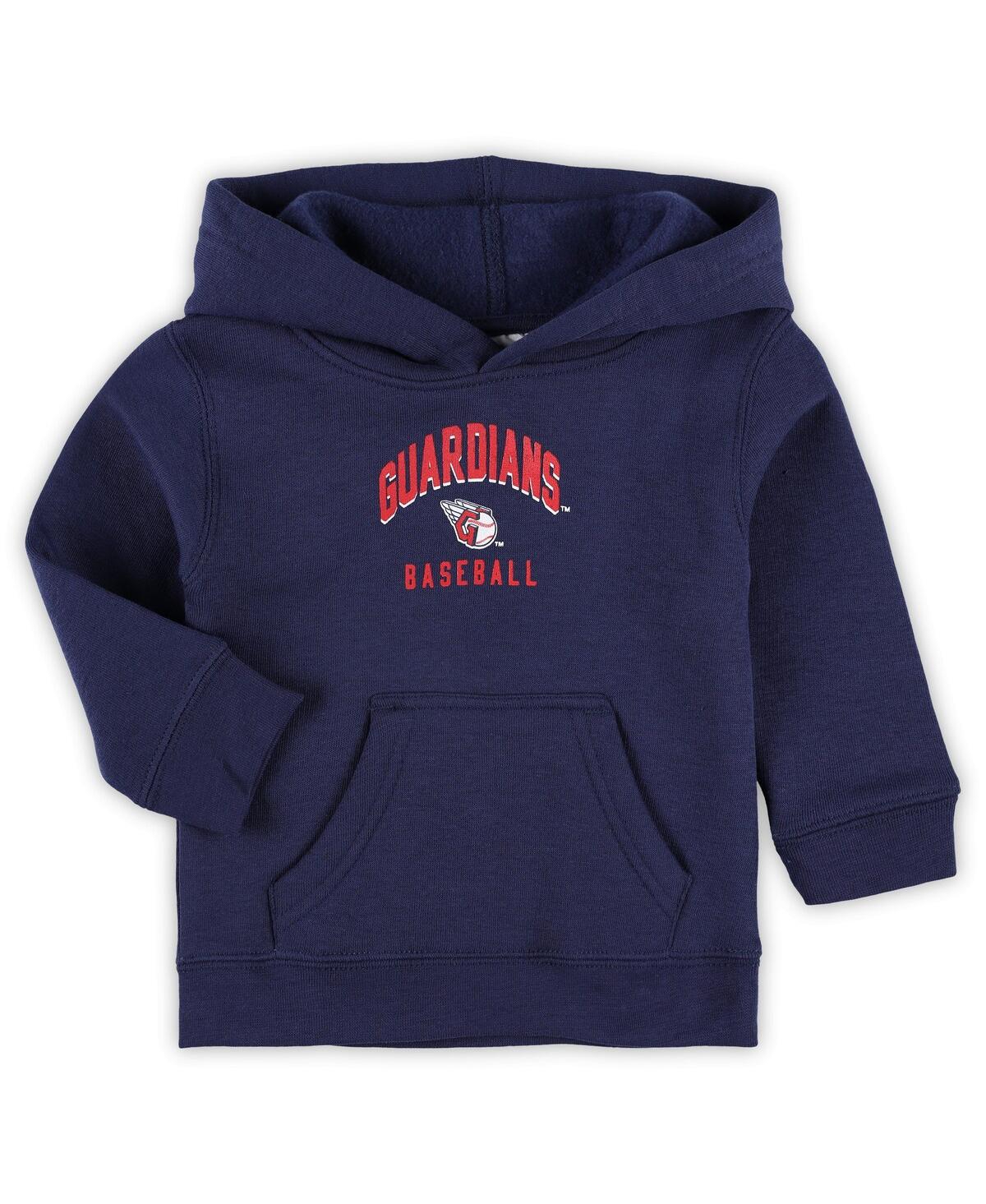 Outerstuff Baby Boys And Girls Navy/heather Gray Cleveland Guardians Play By Play Pullover Hoodie And Pants In Navy,heather Gray