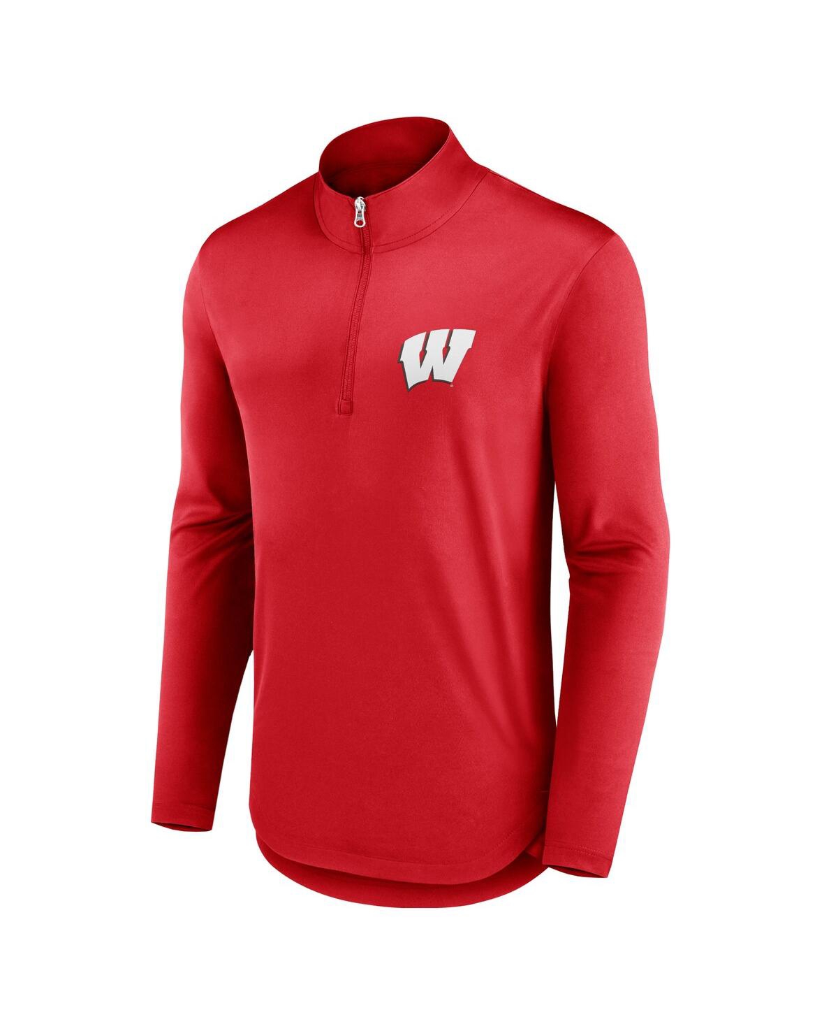 Fanatics Branded Red Wisconsin Badgers Tough Minded Quarter-zip Top In Red