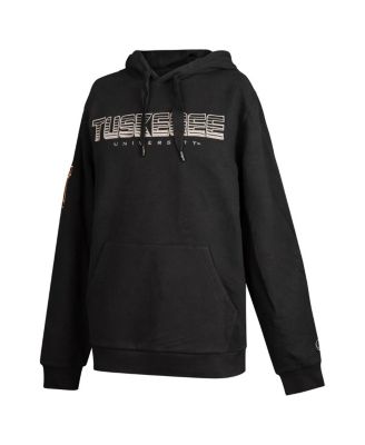 Men's Black Tuskegee Golden Tigers Puff Print Sliced Pullover Hoodie