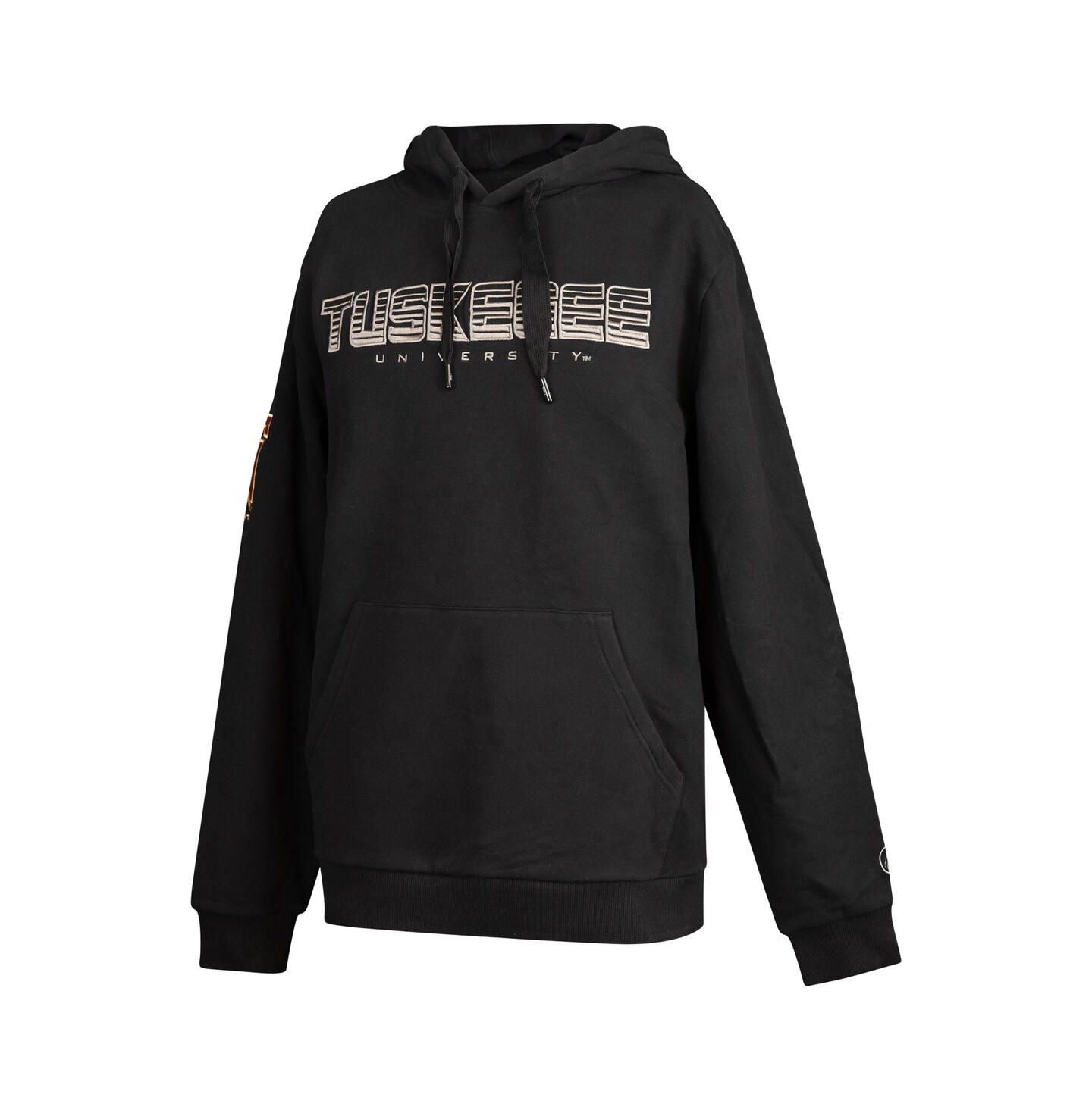 Мужское худи FISLL Black Tuskegee Golden Tigers Puff Print Sliced Pullover — фото 3