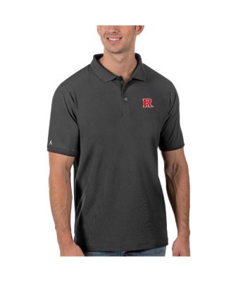 Antigua - Men's  Anthracite Rutgers Scarlet Knights Legacy Pique Polo