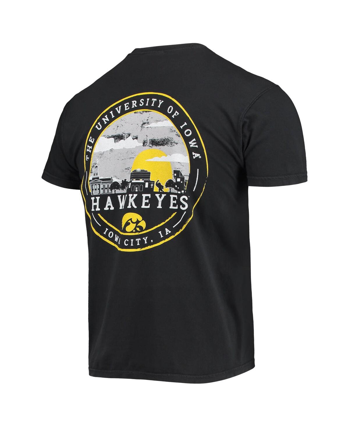 Image One Men's Black Iowa Hawkeyes Circle Campus Scene T-shirt In Black