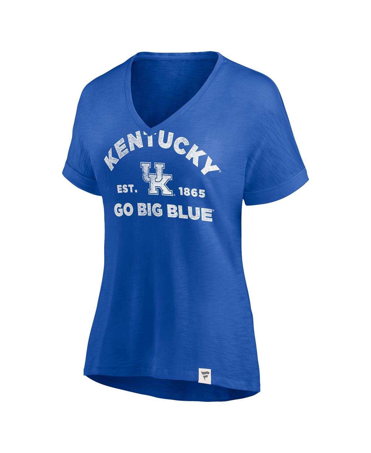 Fanatics Women's Royal Kentucky Wildcats True Classics Slub Flowy V-neck T-shirt In Royal