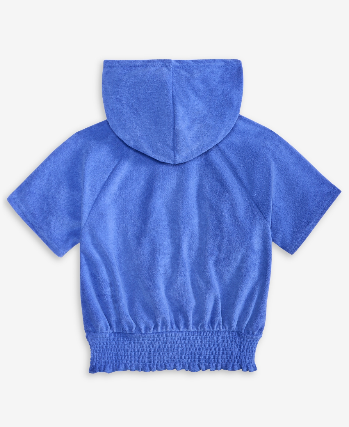 Champion Big Girls Terry Smocked-waist Pullover Hoodie In Blue