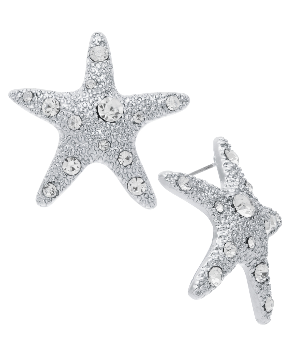 Silver-Tone Pave Starfish Drop Earrings, Exclusively at Macy's - Grey