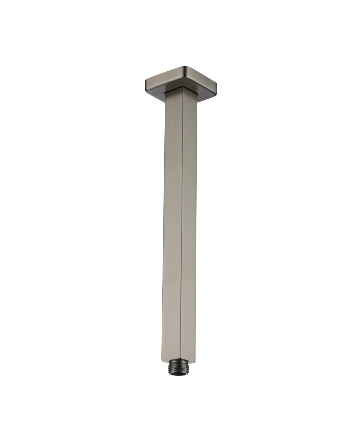 Square Shower Arm - 304 Stainless Steel, Universal 1/2" Npt Thread, Easy Installation, Corrosion-Resistant, and Decorative Cover - Brushed nickel