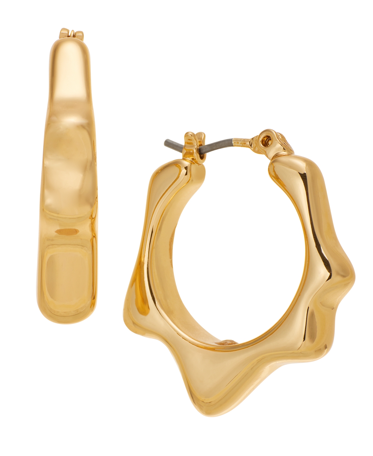 On 34th Wavy Gold-tone Hex Hoop Earrings, Exclusively At Macy's
