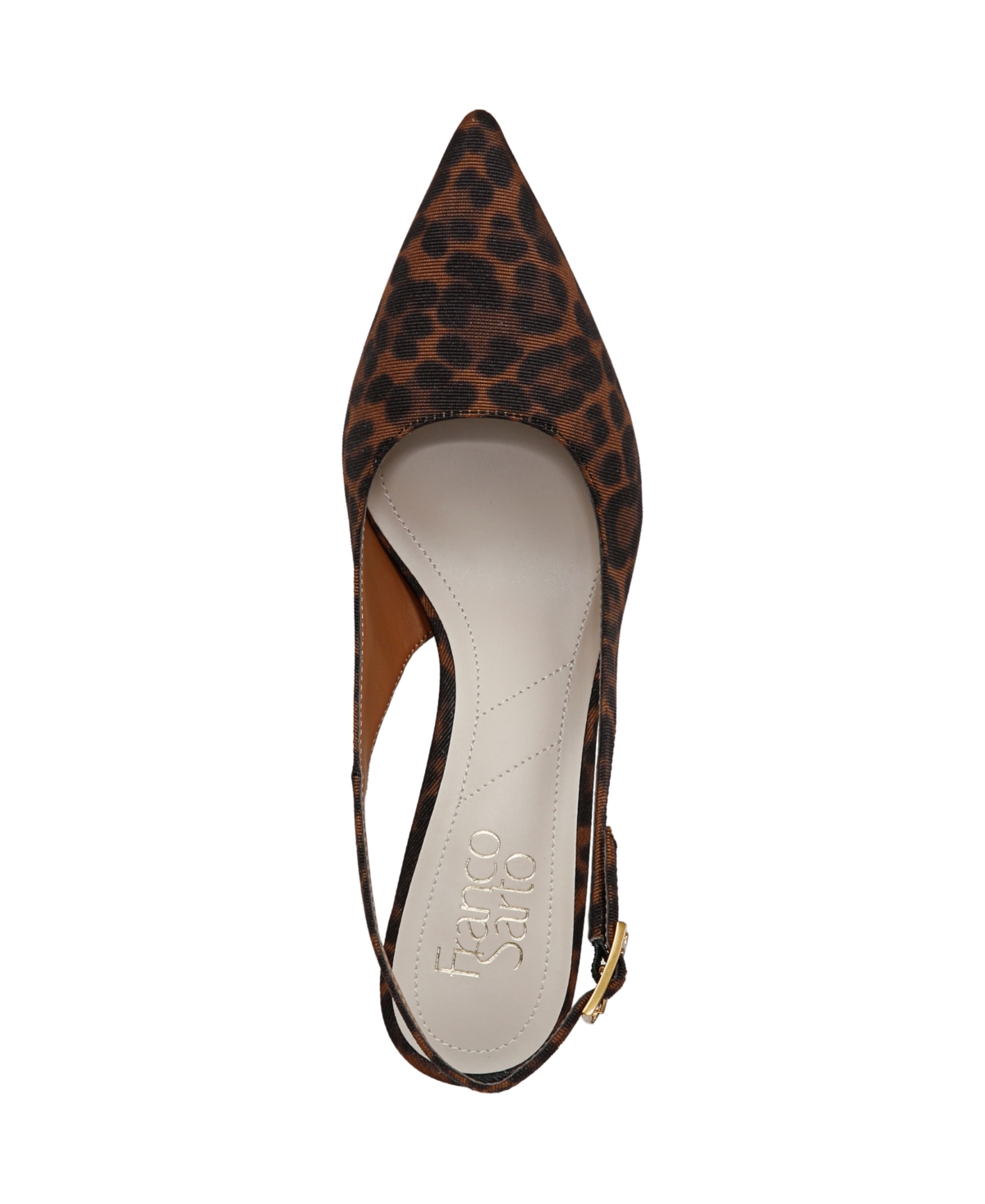 Franco Sarto Women's Kate Pointed Toe Slingback Pumps In Brown Leopard Print Fabric