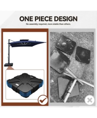 Heavy-Duty HDPE Patio Umbrella Base Stand for Cantilever Umbrellas with Wheels