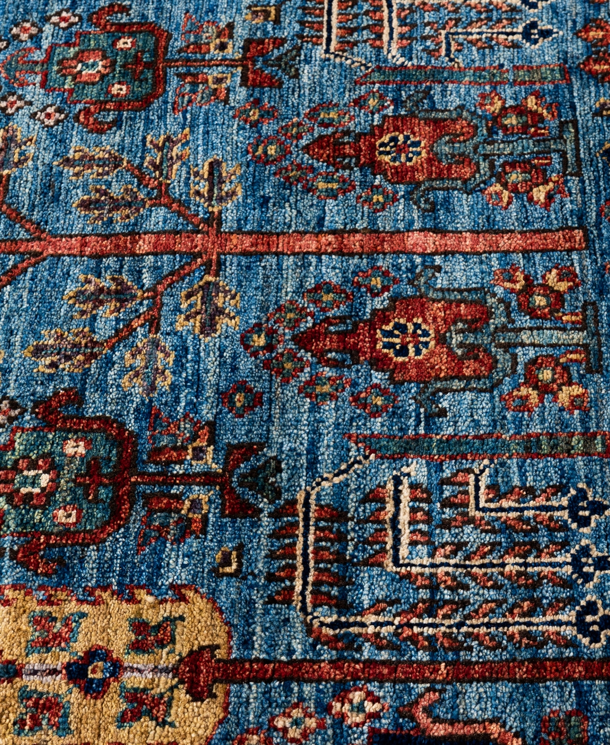 Adorn Hand Woven Rugs Serapi M1945 2'9''x9'10'' Runner Area Rug In Light Blue