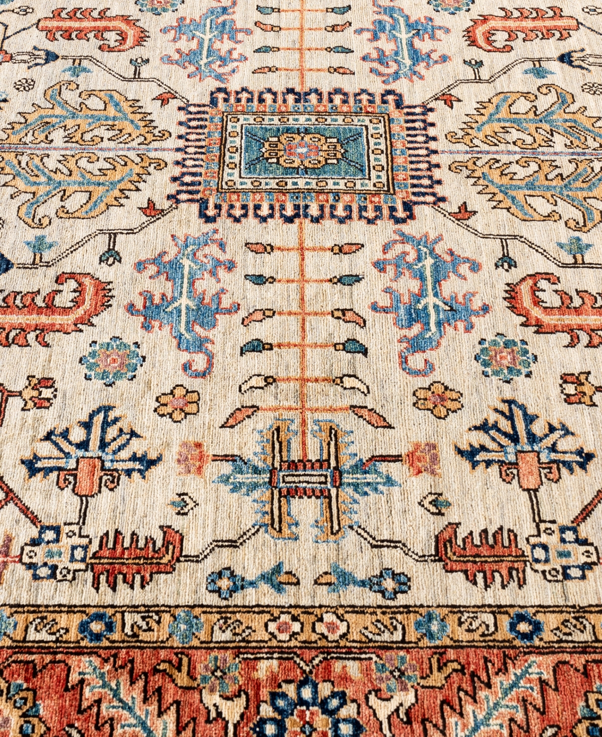 Adorn Hand Woven Rugs Serapi M1945 6'2''x9' Area Rug In Light Gray