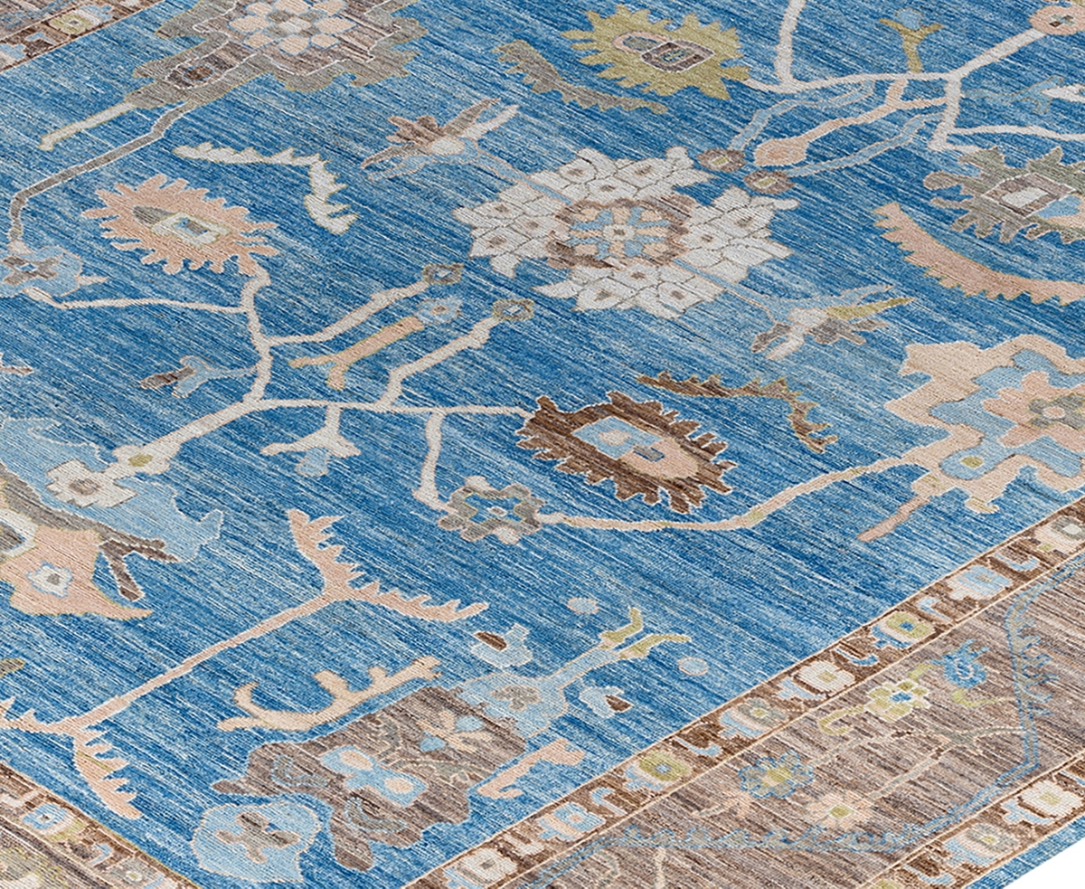 Adorn Hand Woven Rugs Colorful Oushak M1945 10'x13'10'' Area Rug In Light Blue
