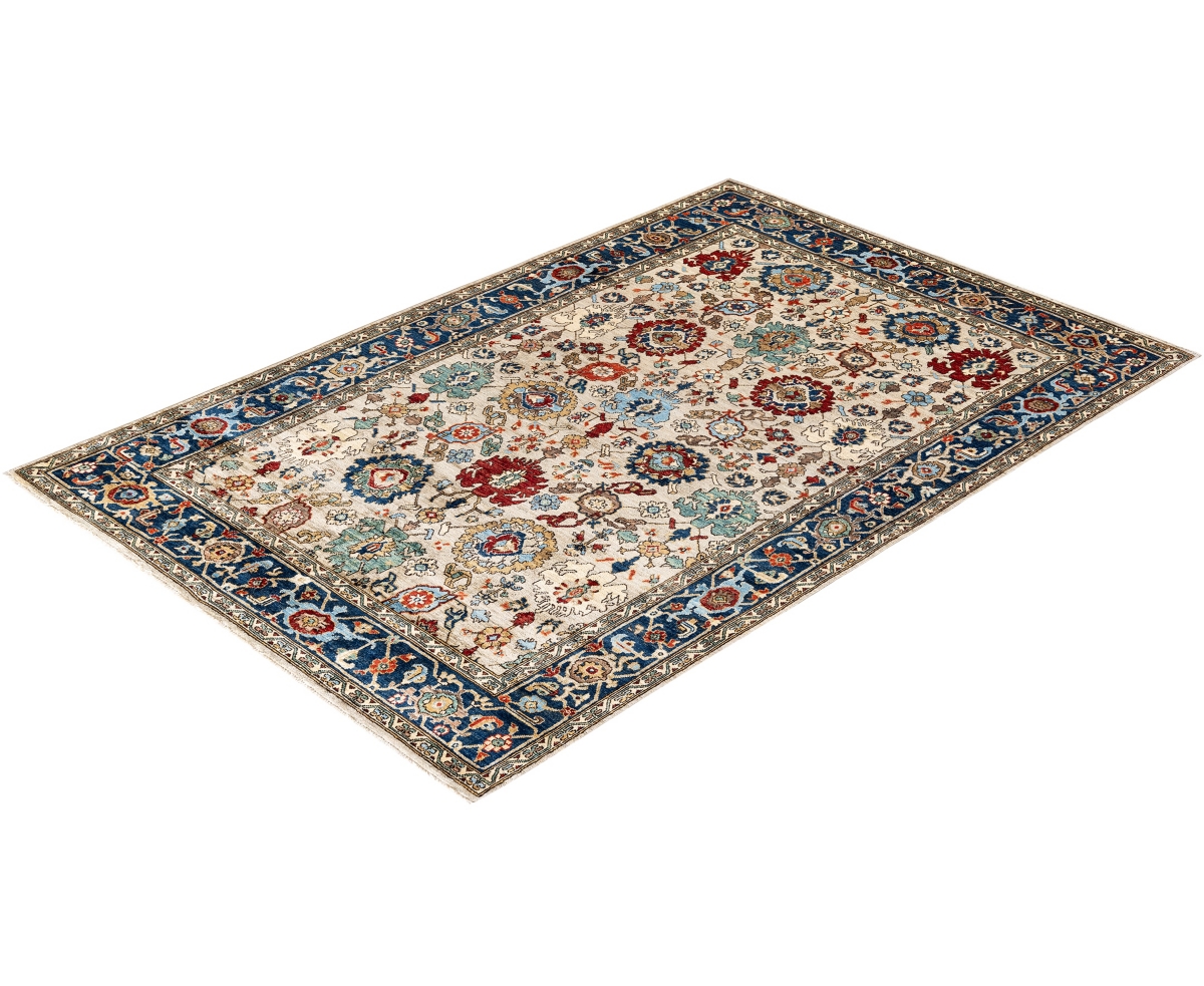 Adorn Hand Woven Rugs Serapi M1945 6'x9' Area Rug In Ivory