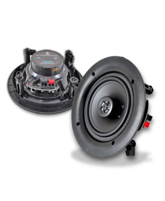 PDIC66 6.5" In-Wall/In-Ceiling 2-Way Stereo Speakers - Flush Mount, 200W, White, Pair