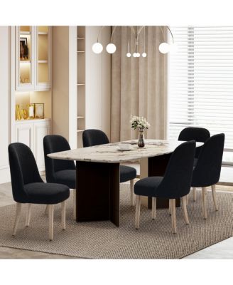 Mid-Century Modern Upholstered Boucle Dining Chair (Set of 6)